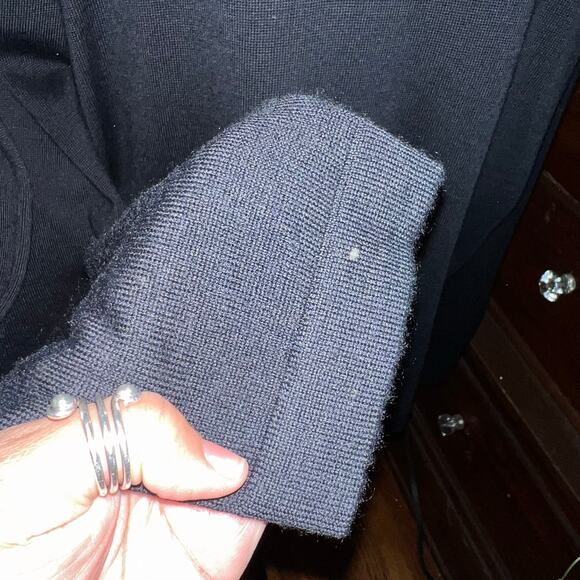 Attention Black Wool Blend Zip Front Sweater Men Size Large Long Sleeve Minimal - Picture 12 of 16